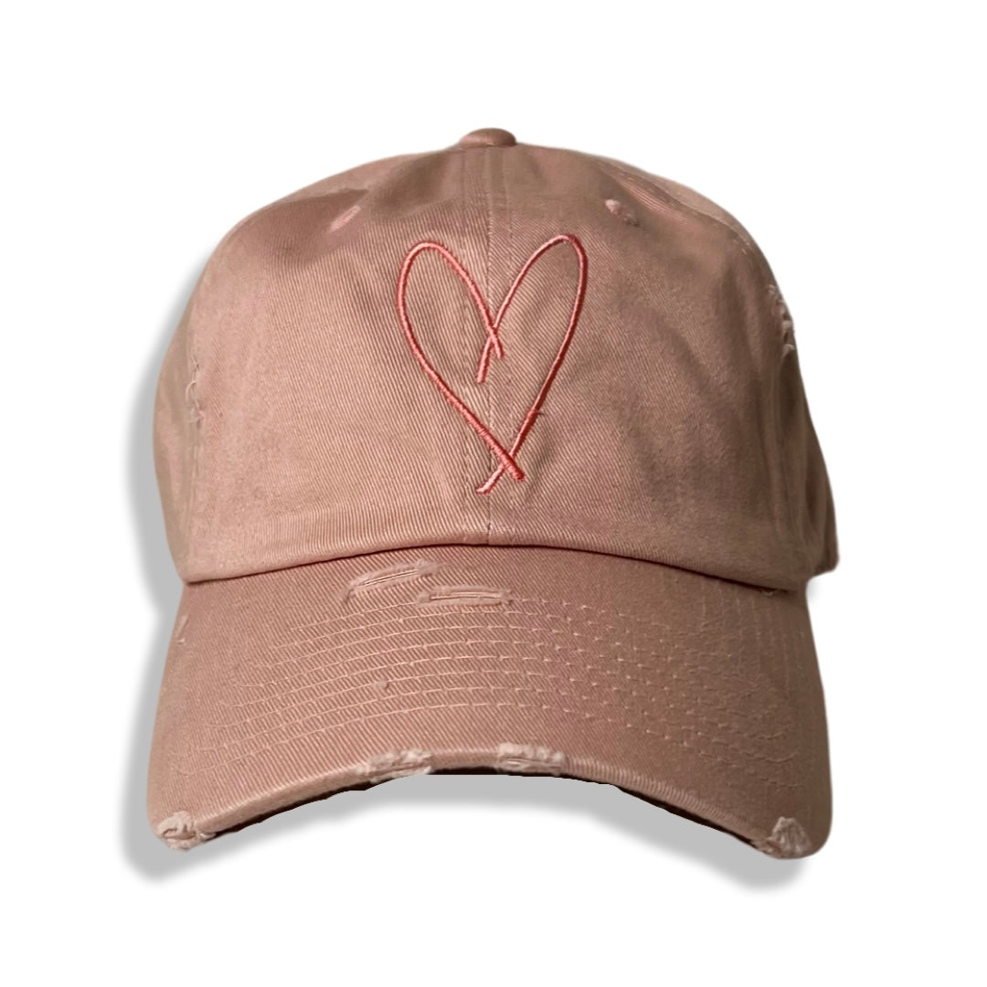 " Tings " Heart Logo Distressed Dad Hat