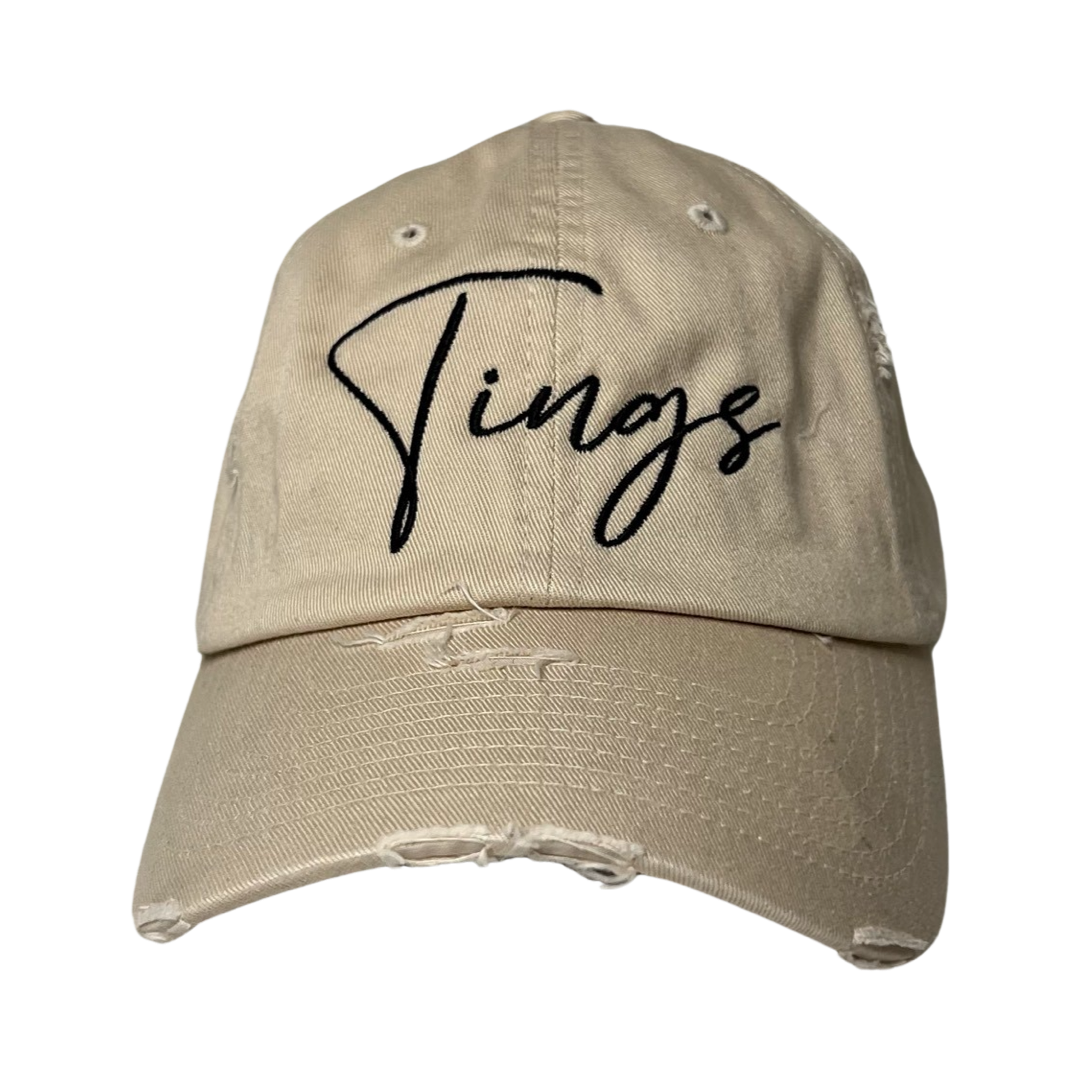 Original " Tings " Distressed Dad Hat