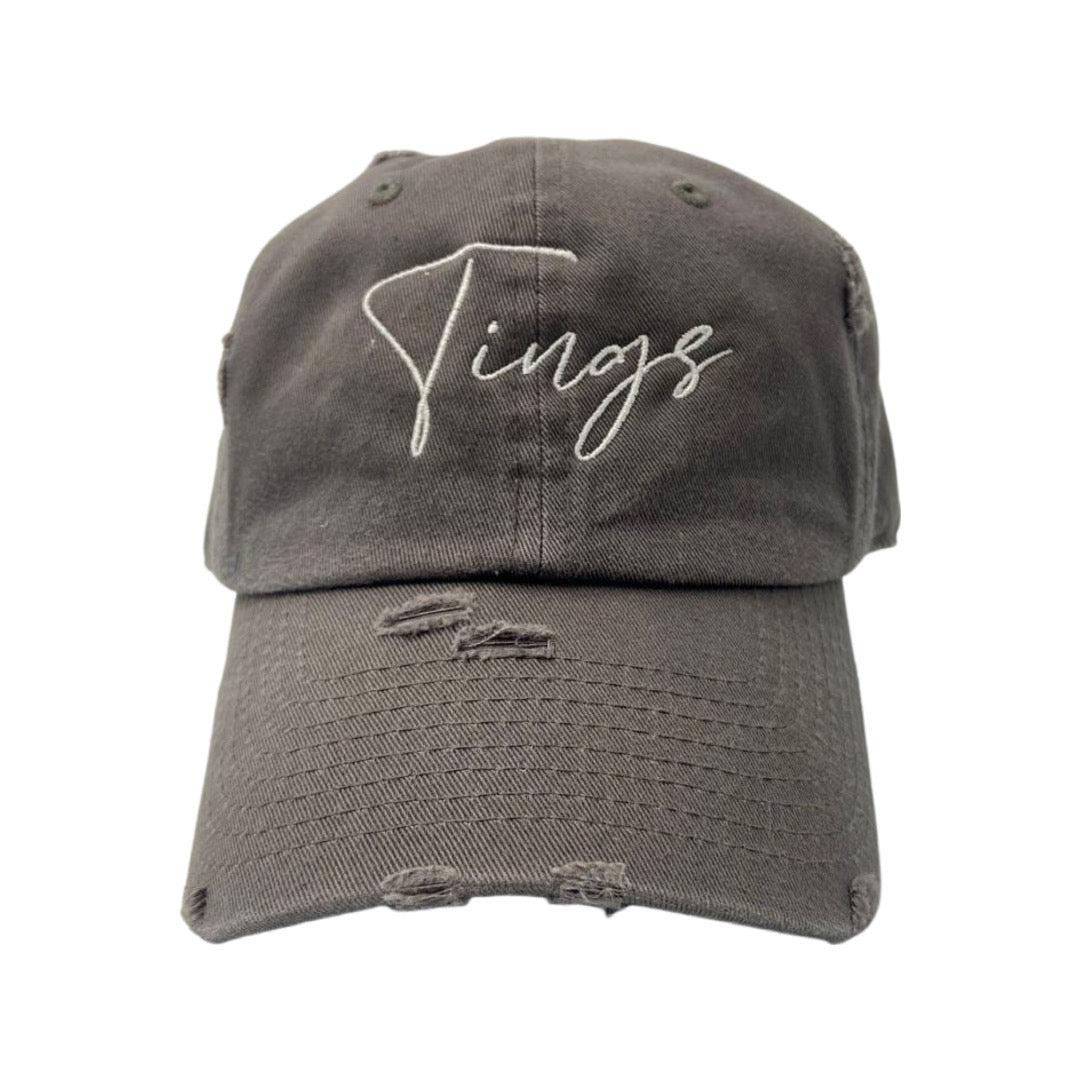 Original " Tings " Distressed Dad Hat